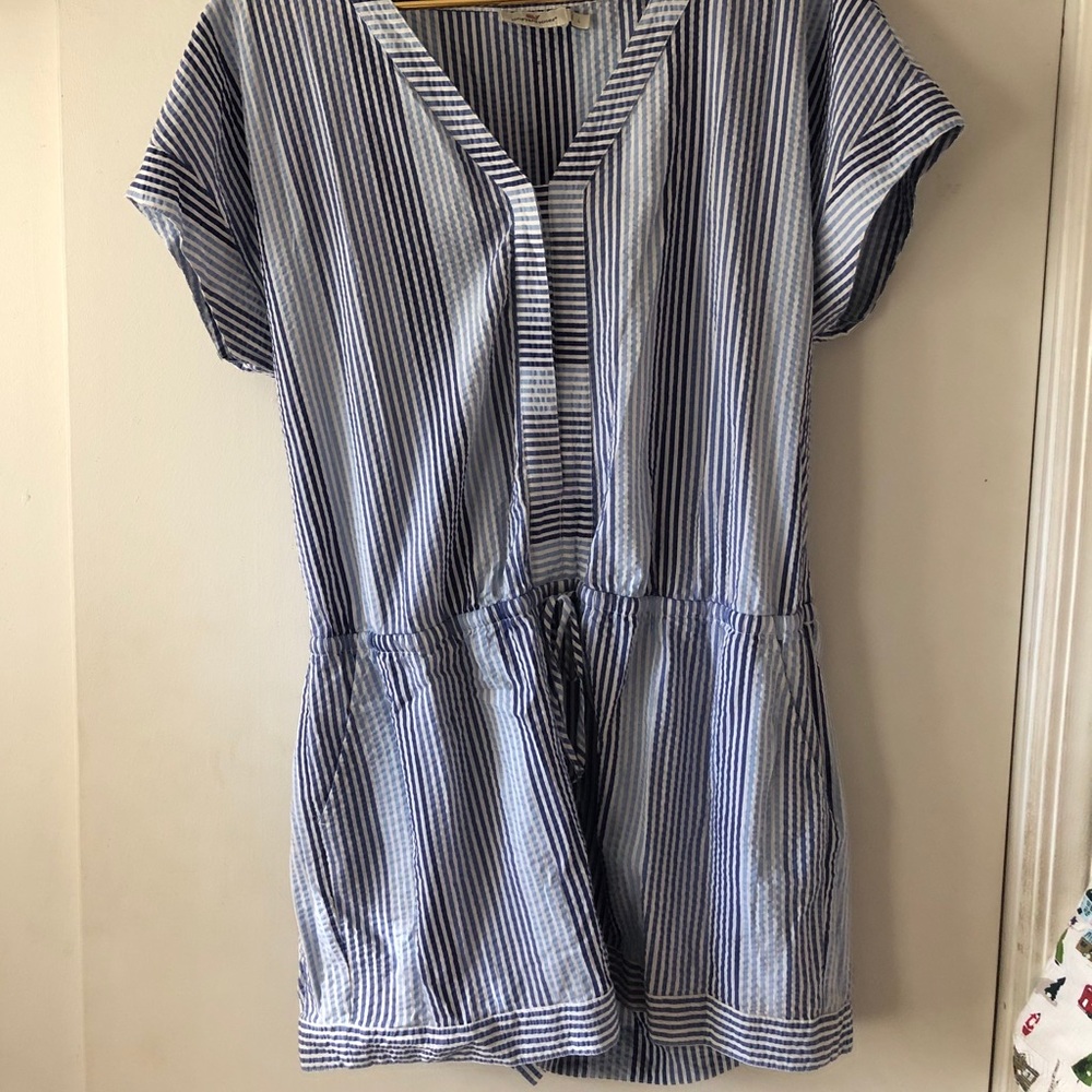Vineyard Vines Striped Button Up Romper